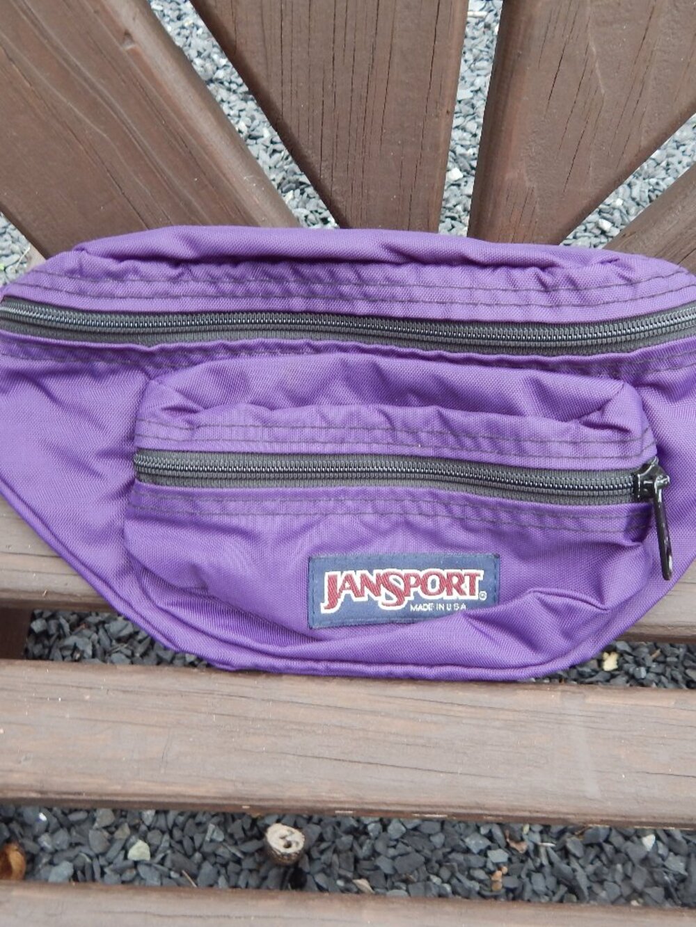 Vintage Jansport Fanny Pack 2 Pouch Waist Bag Purple